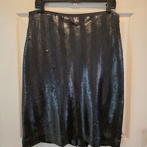 J. Crew Charcoal Black Sequin Pencil Skirt